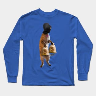 Cat stealing money painting Long Sleeve T-Shirt